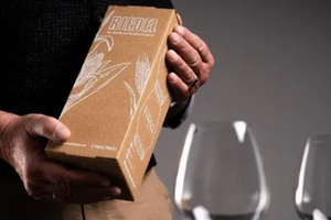 Mondi produces brown paper packaging with white digital printing for Riedel Glas