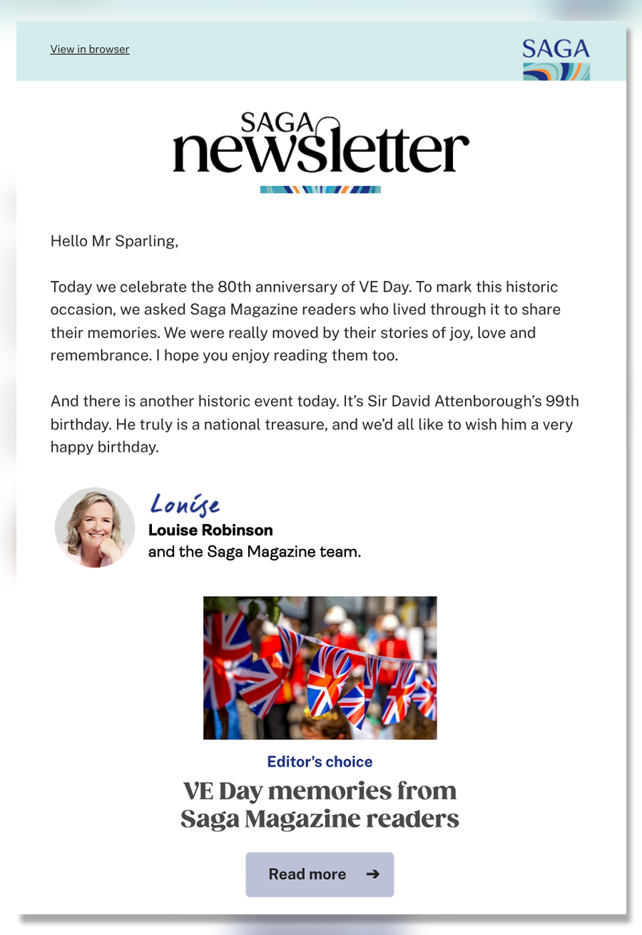 The Saga Magazine Newsletter, Saga