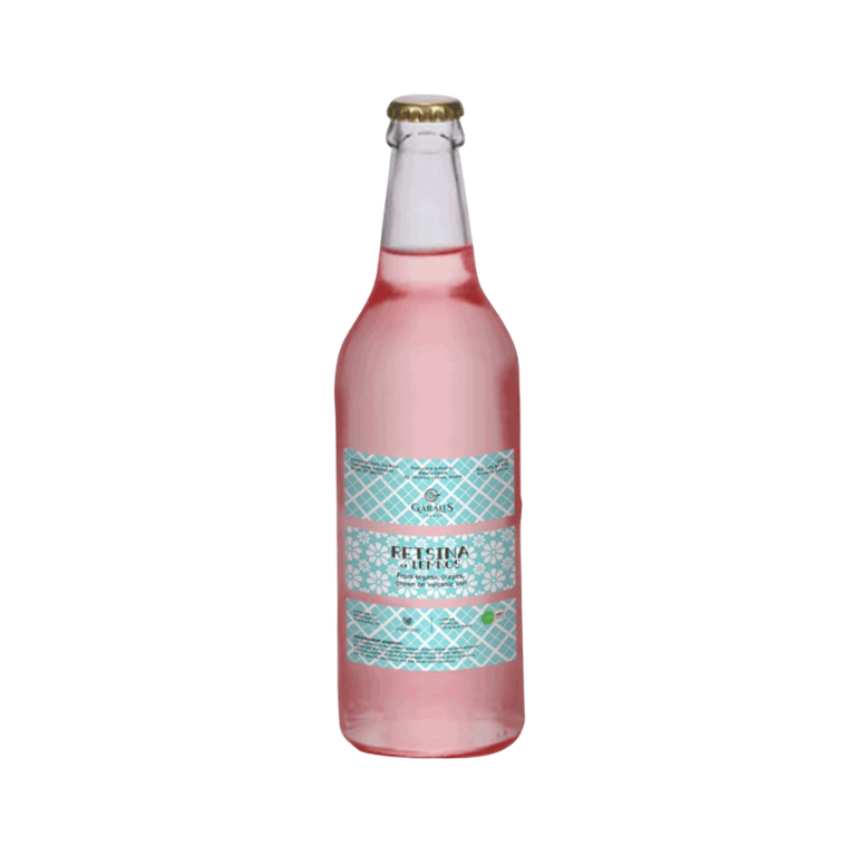 Garalis Rose Retsina NV, Muscat of Lemnos, Lemnio (dry rose, organic, resinated)