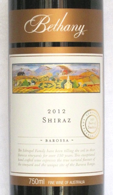 Bethany Estate Shiraz, Barossa Valley 2015, Australia