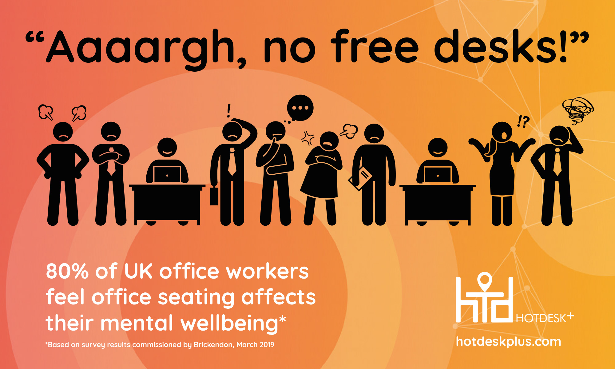 Aaaargh, no free seats, spaces or desks; Aaaargh, unnecessary stress and poor wellbeing
