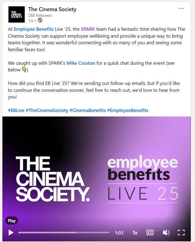 Exhibitor LinkedIn testimonial 1