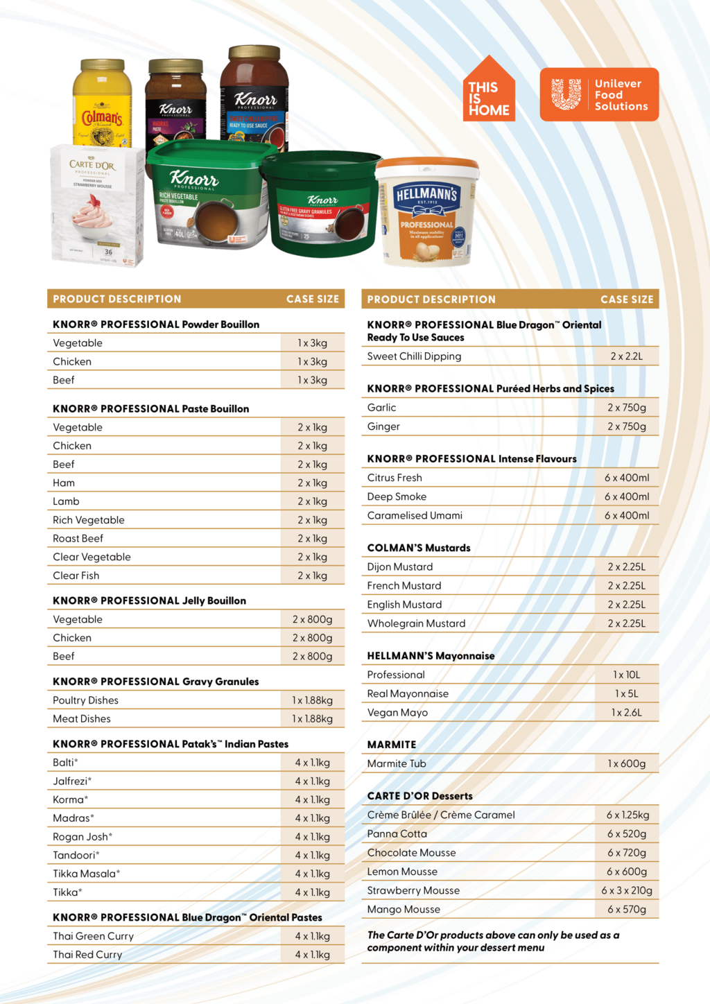Unilever Food Solutions Product Flyer