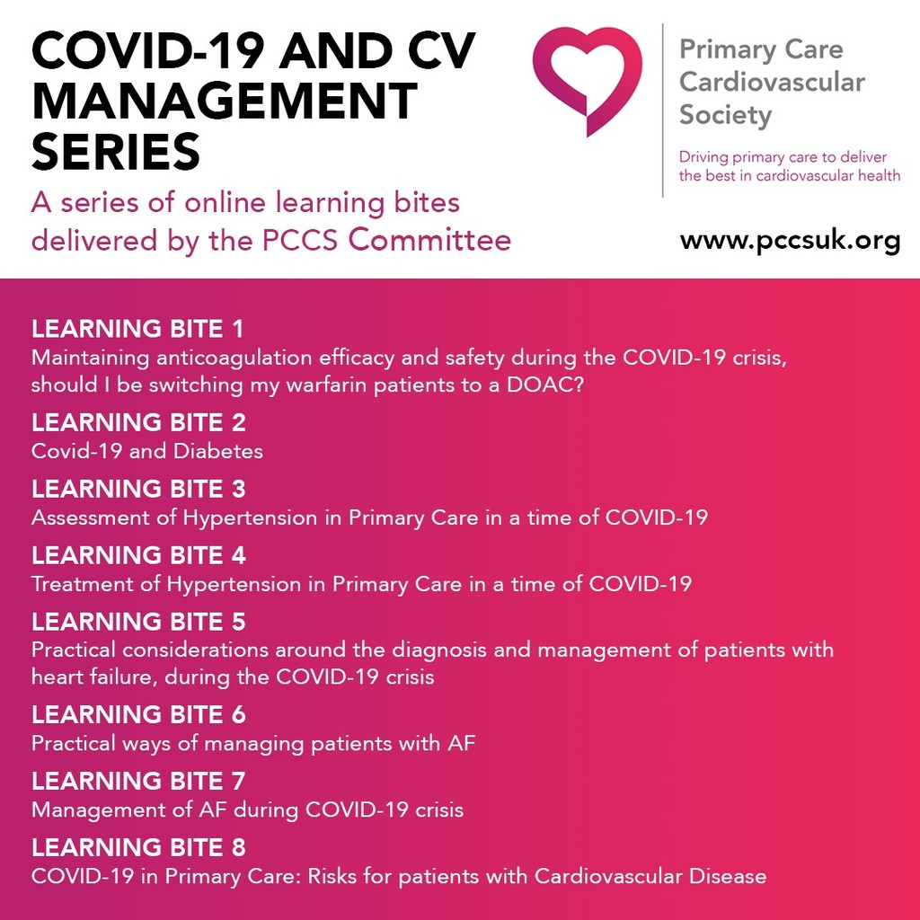 COVID-19 and CV Management Series – online learning bites