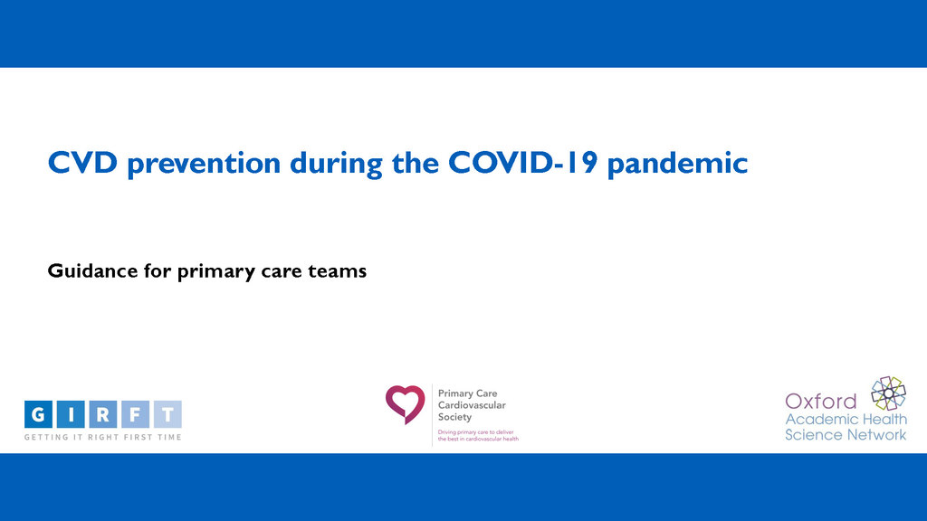 New guidance helps primary care teams deliver best CVD services during the pandemic