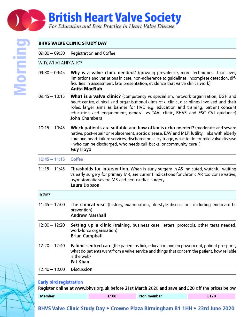 British Heart Valve Society (BHVS) - Clinic Study Day