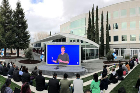 Precisely directed sound at PayPal’s outdoor meeting space