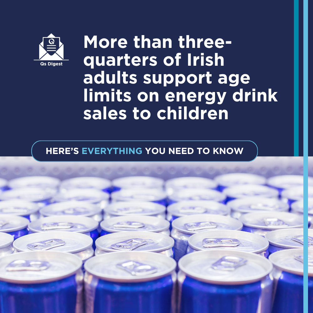 More than three-quarters of Irish adults support age limits on energy drink sales to children