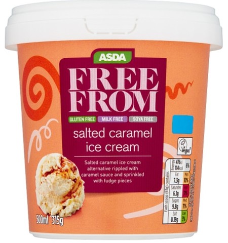 Asda Free From Salted Caramel Ice Cream, Bute Island Foods
