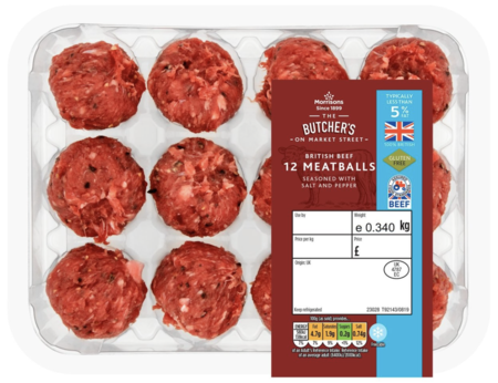 Morrisons 12 Beef Meatballs 5% Fat