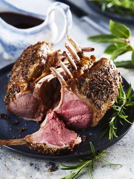 Asda Extra Special Lamb Guard of Honour with Sea Salt and Juniper Rub and a Cassis Jus, Dunbia