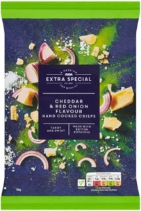 Asda Extra Special Cheddar & Red Onion Hand Cooked Crisps