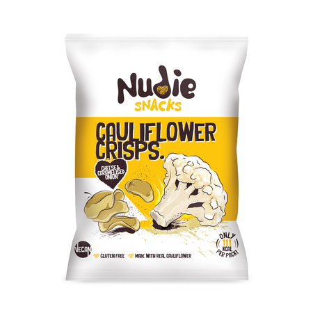 Nudie Snacks Cauliflower Crisps Vegan Cheese & Caramelised Onion