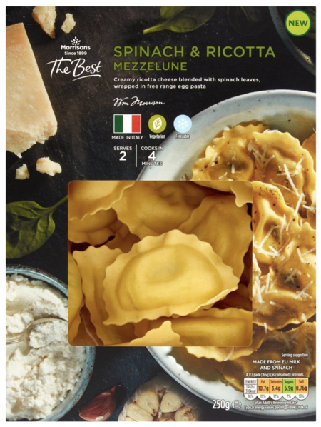 Morrisons The Best Spinach & Ricotta Mezzalune