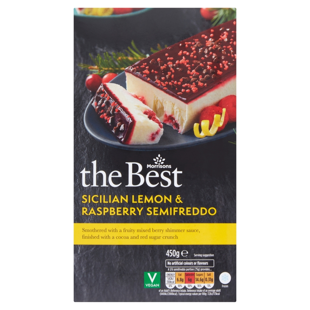 Morrisons The Best Vegan Sicilian Lemon & Raspberry Semifreddo