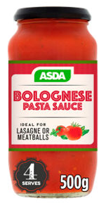 Asda Bolognese Pasta Sauce, Greencore