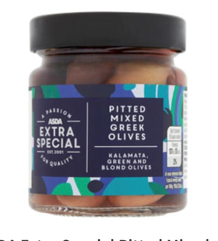 Asda Extra Special Pitted Mixed Greek Olives, R H Amar & Co