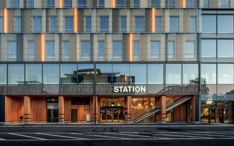 Växjö train station and town hall by Sweco Architects