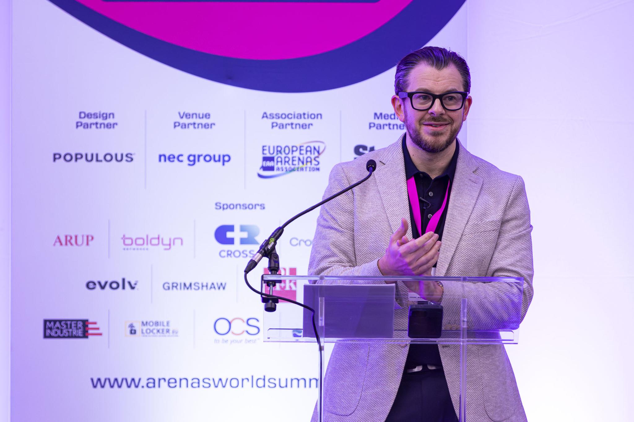 Speaker presenting at the Arenas Operators and Developers World Summit