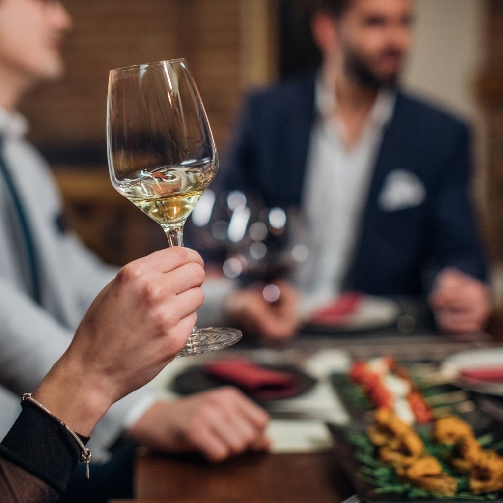 Person drinking wine