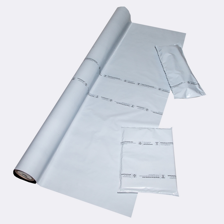 Plastics webshop bag film in 100% recycled material by Oerlemans Plastics B.V.