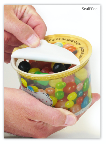SealPPeel die-cut lidding by Verstraete in mould labels, a Multi-Color Company