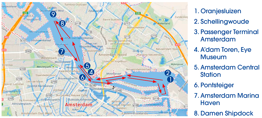 Boat party route map