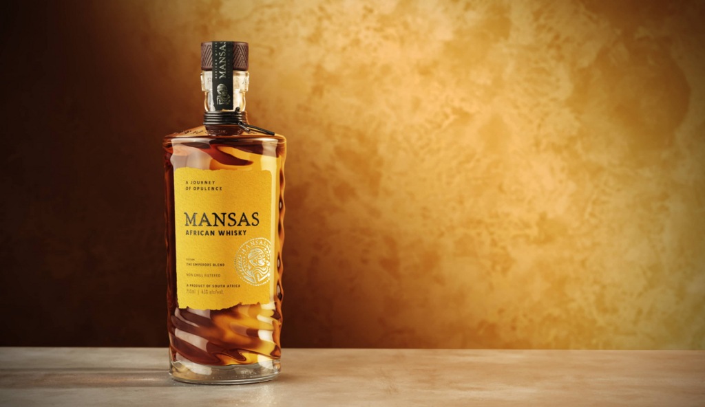 Mansas African Whisky's packaging by Backbar Studios