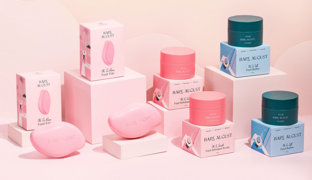 Bare August: bringing summer vibes to foot care packaging