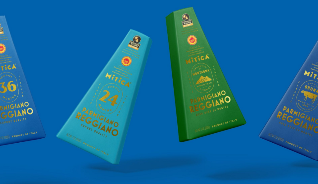 Mitica’s Parmigiano Reggiano packaging design by Design Womb