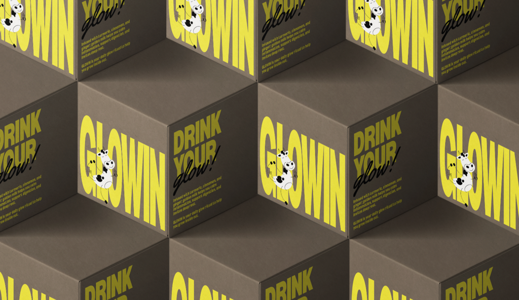 GLOWIN Golden Milk student packaging concept by Alejandra Castellanos