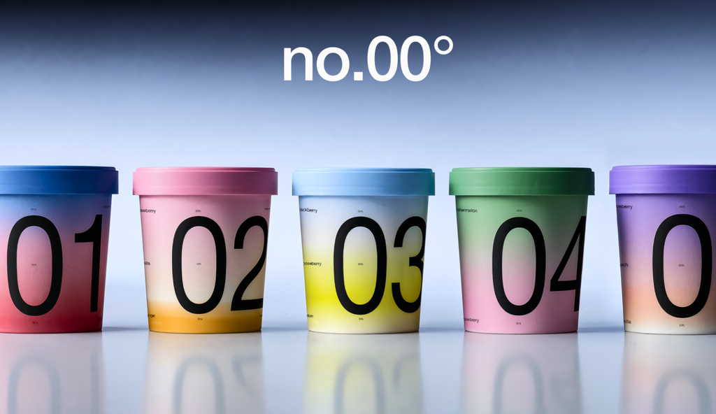 Ice cream packaging turns flavour ratios into a visual identity