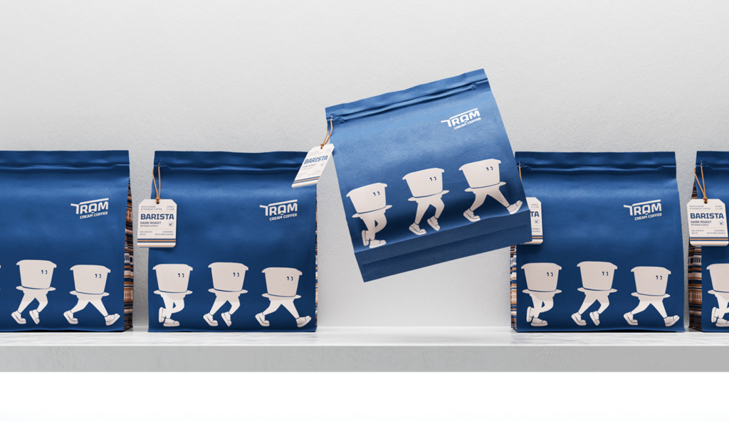 Tram Cream Coffee branding & packaging by Bracom Agency