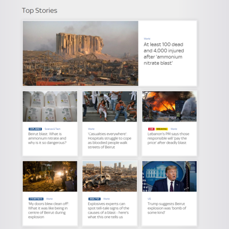 Beirut Explosion - Sky News, Wednesday August 5, 2020